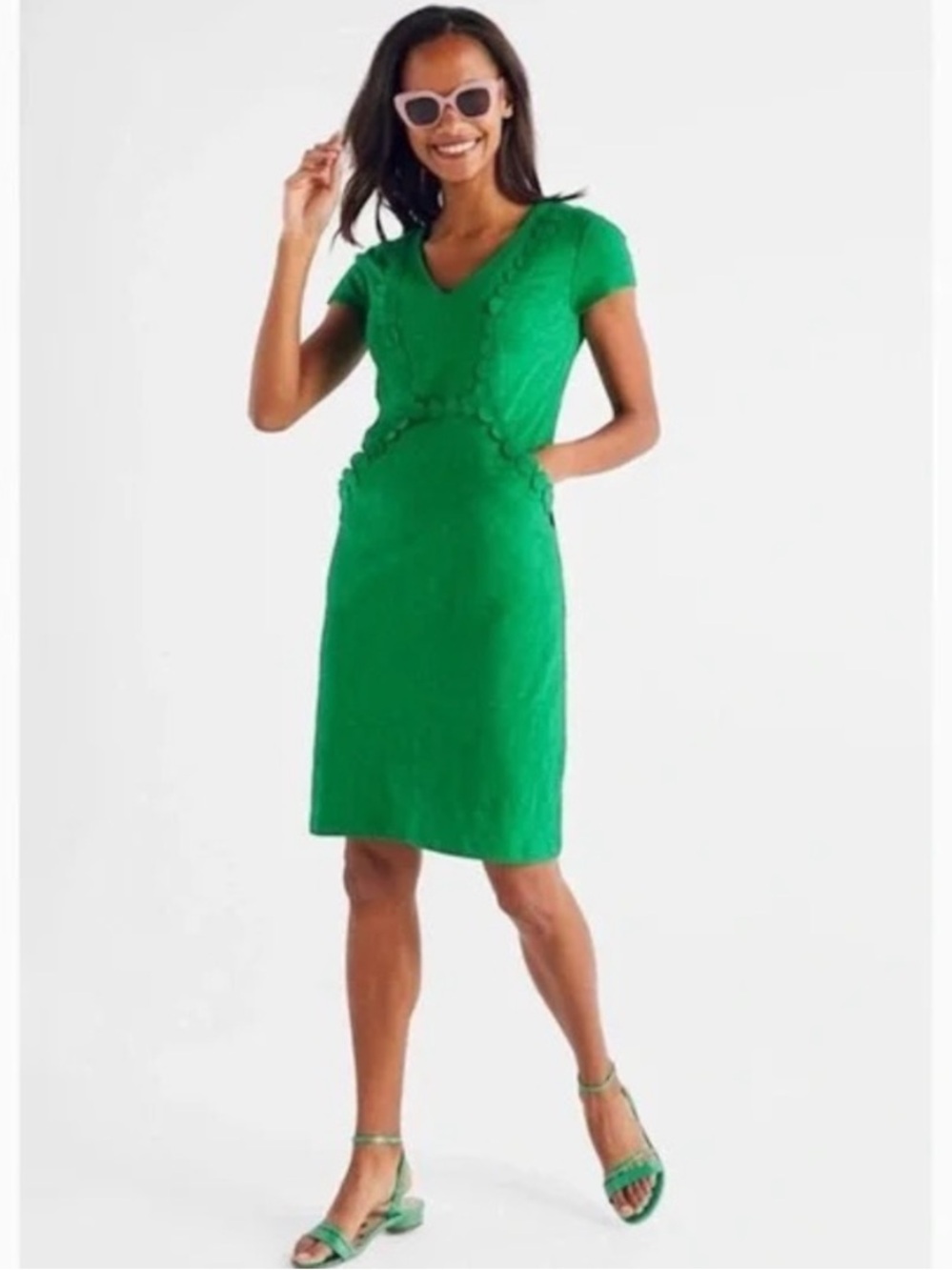 Boden Saskia Jersey Dress in Kelly Green size 8 Long